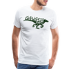 Gangsta Raptor Dinosaur Men's Premium T-Shirt - white