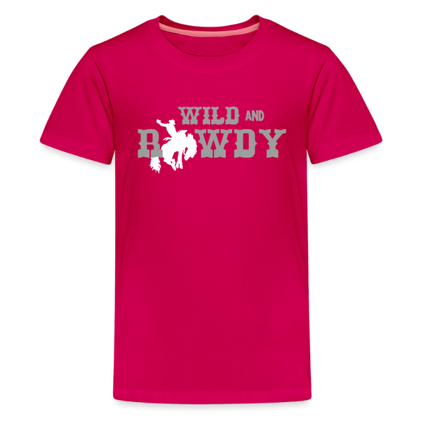 Wild and Rowdy Cowboy Kids' Premium T-Shirt - dark pink