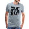 This Guy Rubs His Meat Funny BBQ Men's Premium T-Shirt - heather ice blue