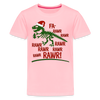 Dinosaur Fa-Rawr Rawr T-Rex in Santa Hat Christmas Kids' Premium T-Shirt - pink