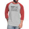 Dad Definition Baseball T-Shirt - heather gray/red