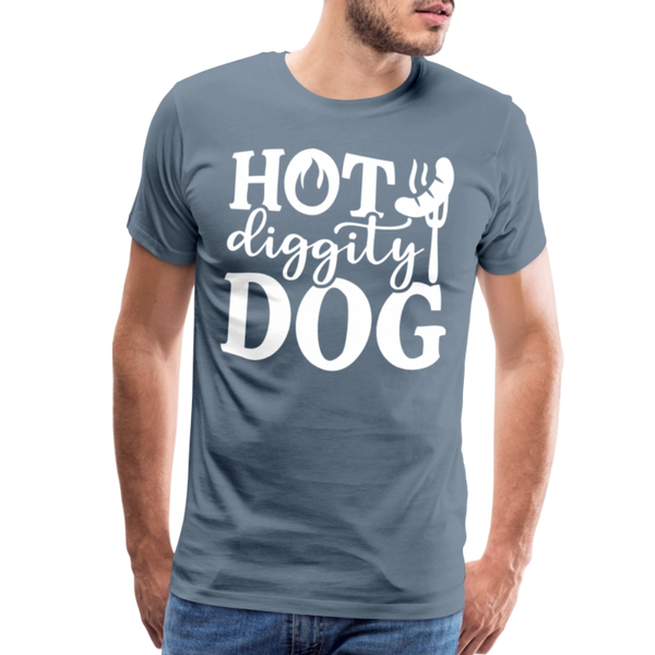 Hot Diggity Dog BBQ Grilling Men's Premium T-Shirt - steel blue