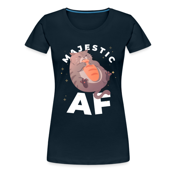 Cat Majestic AF Funny Women’s Premium T-Shirt - deep navy