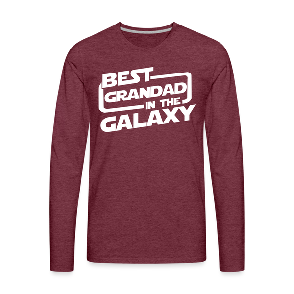 Best Grandad In The Galaxy Men's Premium Long Sleeve T-Shirt - heather burgundy