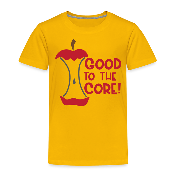 Good to the Core! Apple Food Pun Toddler Premium T-Shirt - sun yellow