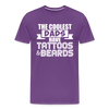 The Coolest Dads Have Tattoos and Beards Men's Premium T-Shirt - purple