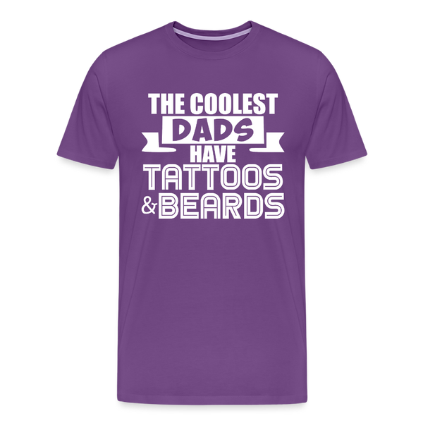 The Coolest Dads Have Tattoos and Beards Men's Premium T-Shirt - purple