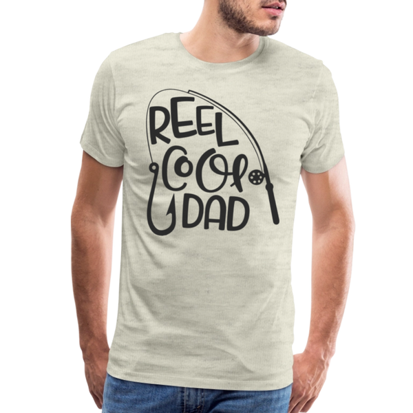 Reel Cool Dad Funny Fishing Premium T-Shirt - heather oatmeal