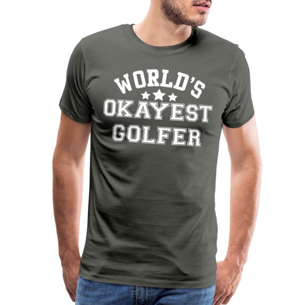 World's Okayest Golfer Men's Premium T-Shirt - asphalt gray