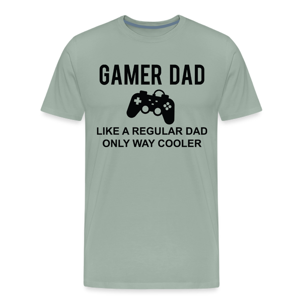 Gamer Dad Like a Regular Dad Only Way Cooler Men's Premium T-Shirt - steel green