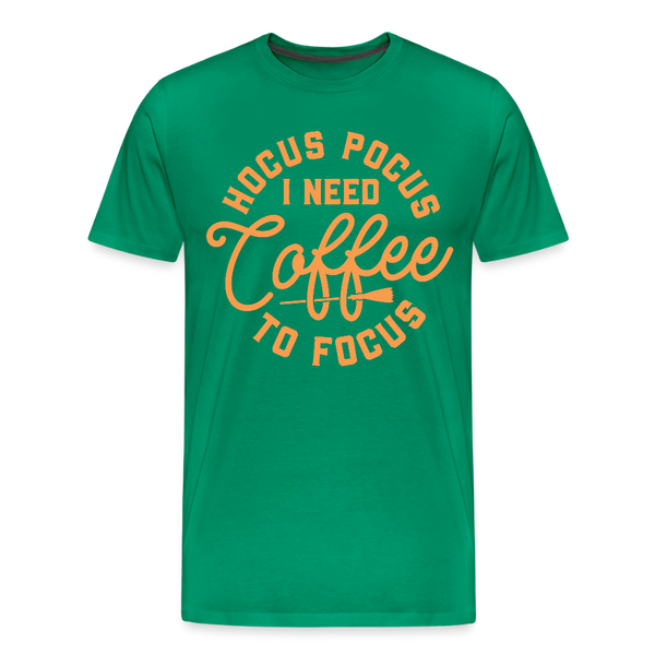 Hocus Pocus I Need Coffee to Focus Men's Premium T-Shirt - kelly green