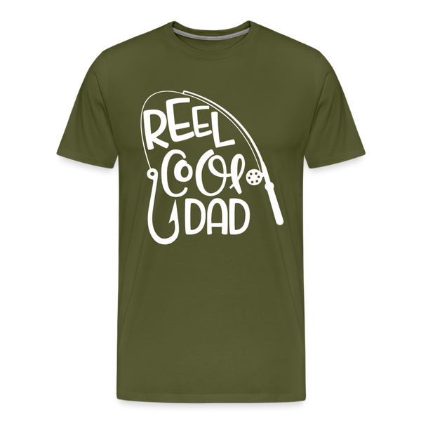 Reel Cool Dad Funny Fishing Premium T-Shirt - olive green