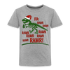 Dinosaur Fa-Rawr Rawr T-Rex in Santa Hat Christmas Toddler Premium T-Shirt - heather gray