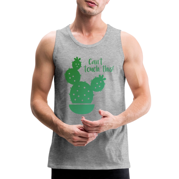 Can't Touch This! Cactus Pun Men’s Premium Tank - heather gray