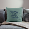 Screaming is Self Care Possum Funny Throw Pillow Cover 18” x 18” - cypress green