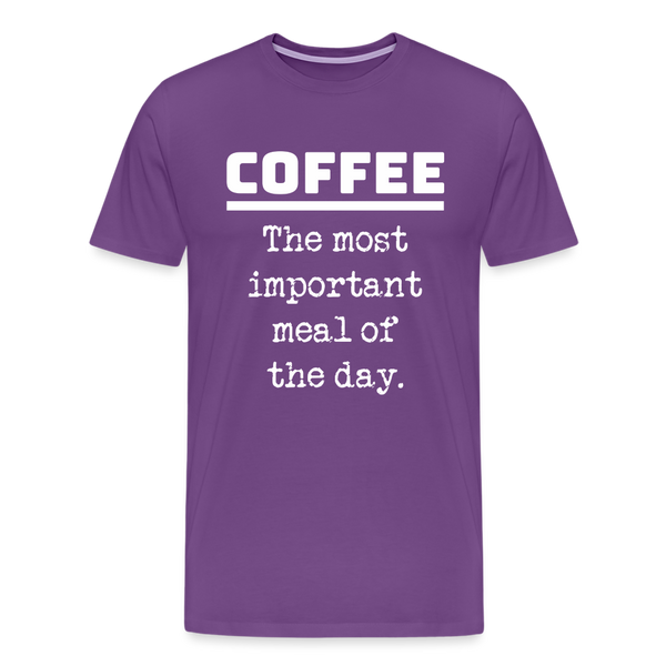 Coffee The Most Important Meal of the Day Funny Men's Premium T-Shirt - purple