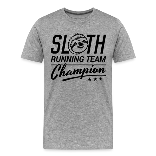 Sloth Running Team Champion Men's Premium T-Shirt - heather gray