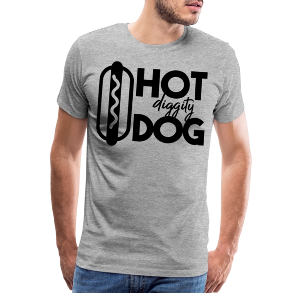 Hot Diggity Dog Funny Grilling Men's Premium T-Shirt - heather gray