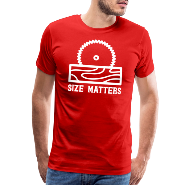 Size Matters Saw Funny Men's Premium T-Shirt - red