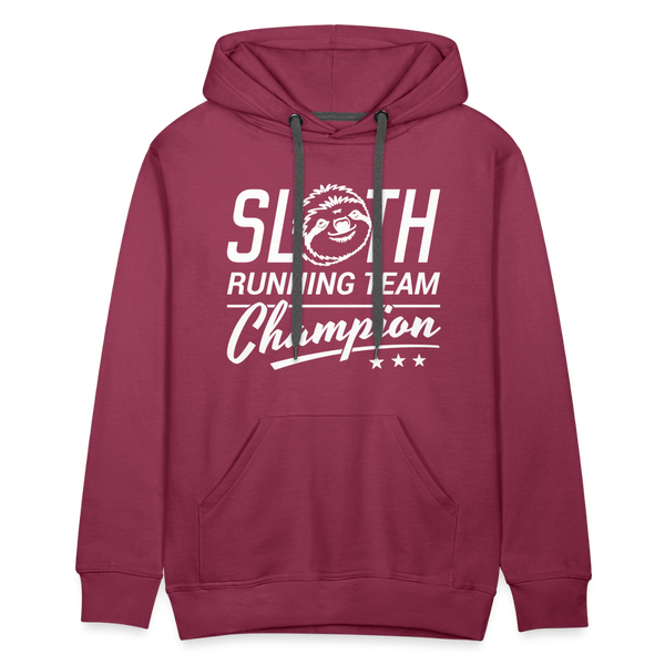 Sloth Running Team Champion Men’s Premium Hoodie - burgundy