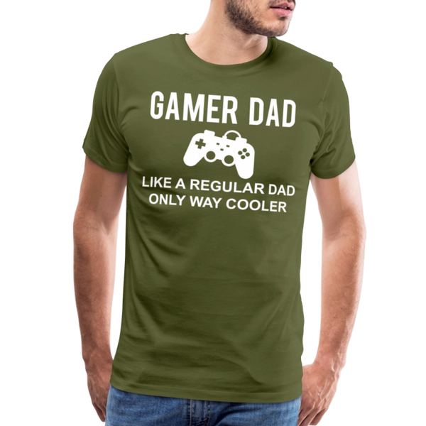 Gamer Dad Like a Regular Dad Only Way Cooler Men's Premium T-Shirt - olive green
