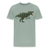 Tree-Rex Dinosaur Christmas Men's Premium T-Shirt - steel green