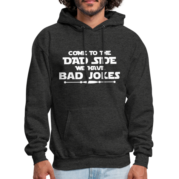 Come to the Dad Side, We Have Bad Jokes Heavy Blend Adult Hoodie - charcoal grey