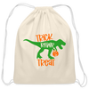 Trick Rawr Treat Dinosaur Halloween Cotton Drawstring Bag - natural