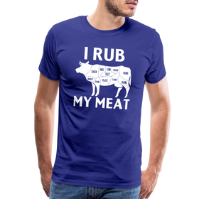 I Rub My Meat BBQ Cow Men's Premium T-Shirt