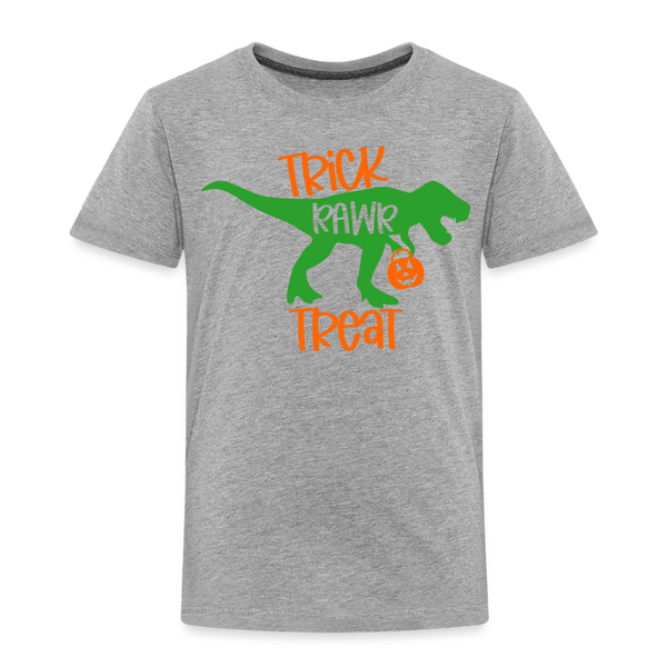 Trick Rawr Treat Dinosaur Halloween Toddler Premium T-Shirt - heather gray