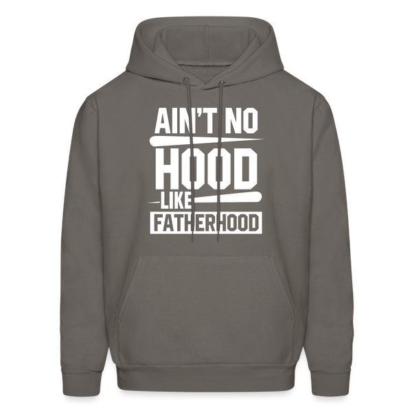 Ain't No Hood Like Fatherhood Funny Father's Day Men's Hoodie - asphalt gray