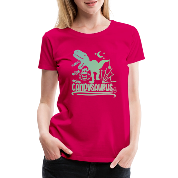 Candysaurus T-Rex Halloween Women’s Premium T-Shirt - dark pink