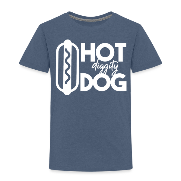 Hot Diggity Dog Funny Grilling Toddler Premium T-Shirt - heather blue