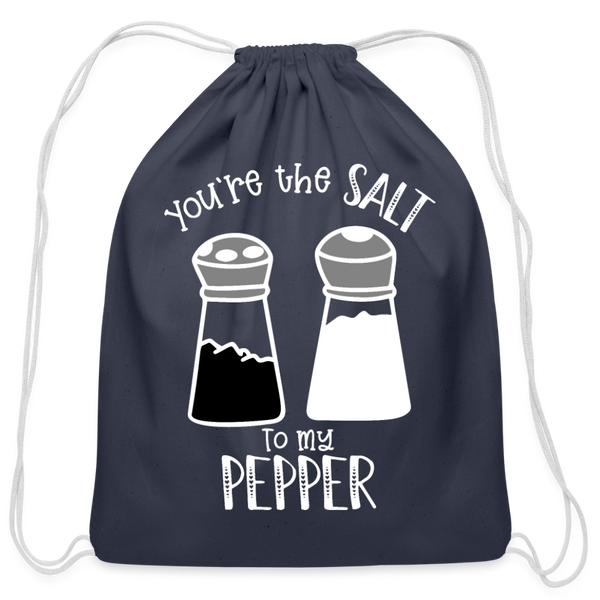 You're the Salt to my Pepper Funny Love Cotton Drawstring Bag - navy