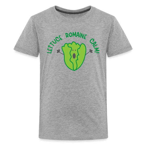 Lettuce Romaine Calm! Salad Food Pun Kids' Premium T-Shirt - heather gray