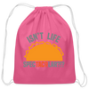 Isn't Life SpecTacolar?!? Funny Taco Food Pun Cotton Drawstring Bag - pink