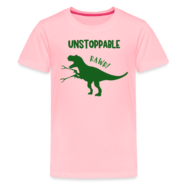 Unstoppable T-Rex Dinosaur Kids' Premium T-Shirt - pink
