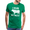 I Rub My Meat BBQ Cow Men's Premium T-Shirt
