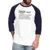 Dad Definition Baseball T-Shirt - white/navy