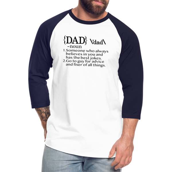 Dad Definition Baseball T-Shirt - white/navy
