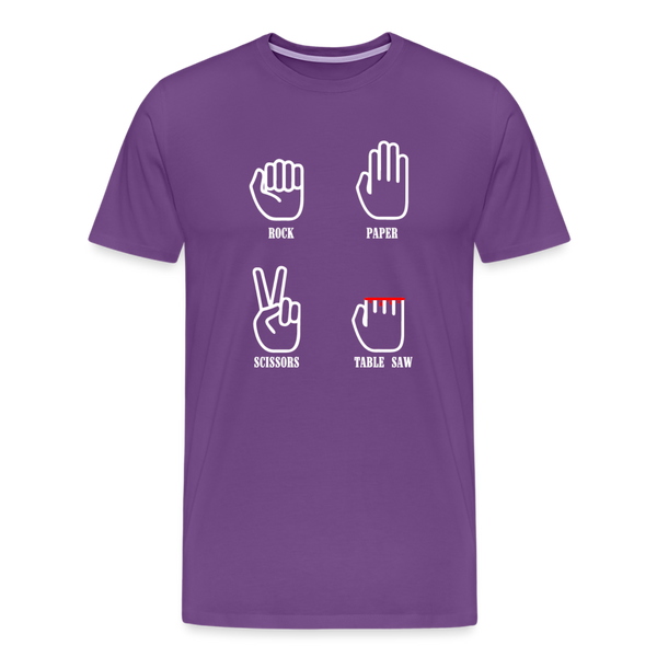 Rock, Paper, Scissors, Table Saw Funny Men's Premium T-Shirt - purple