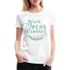 Give Peas a Chance Pun Women’s Premium T-Shirt - white