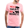 Meat Sweats No Regrets BBQ Men's Premium T-Shirt - pink