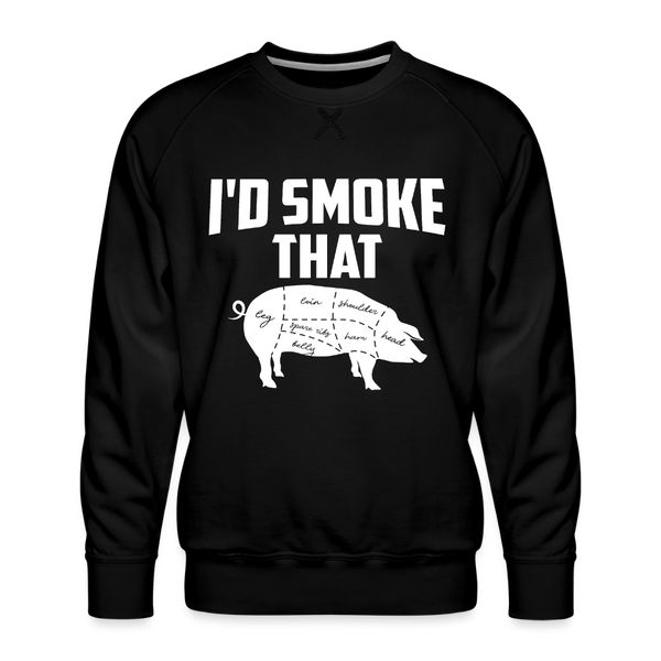 I'd Smoke That Funny BBQ Men's Premium Sweatshirt - black