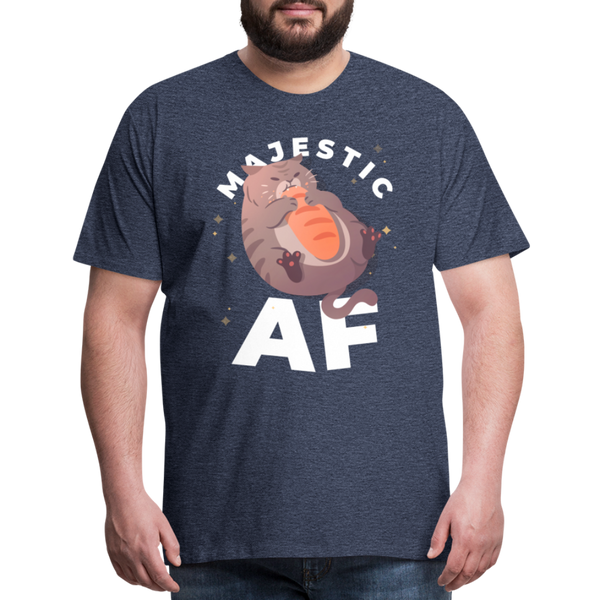 Cat Majestic AF Funny Men's Premium T-Shirt - heather blue