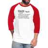 Dad Definition Baseball T-Shirt - white/red