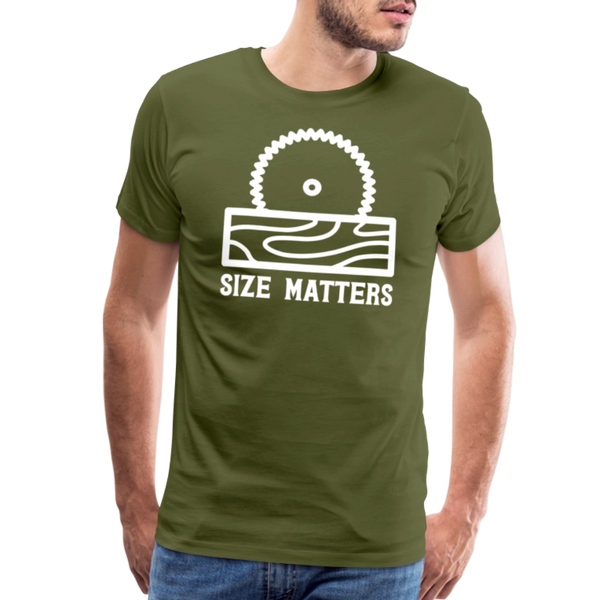Size Matters Saw Funny Men's Premium T-Shirt - olive green