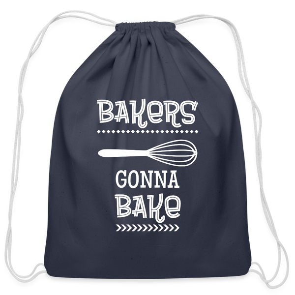 Bakers Gonna Bake Funny Cooking Cotton Drawstring Bag - navy