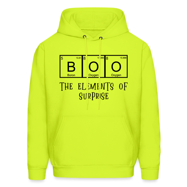 Boo the Element of Surprise Dad Jokes Halloween Men's Hoodie - safety green