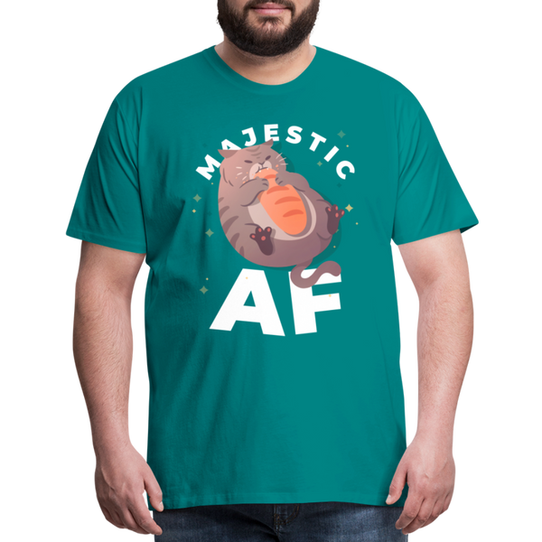 Cat Majestic AF Funny Men's Premium T-Shirt - teal